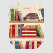 Library Books Tote Bag Tygpåse